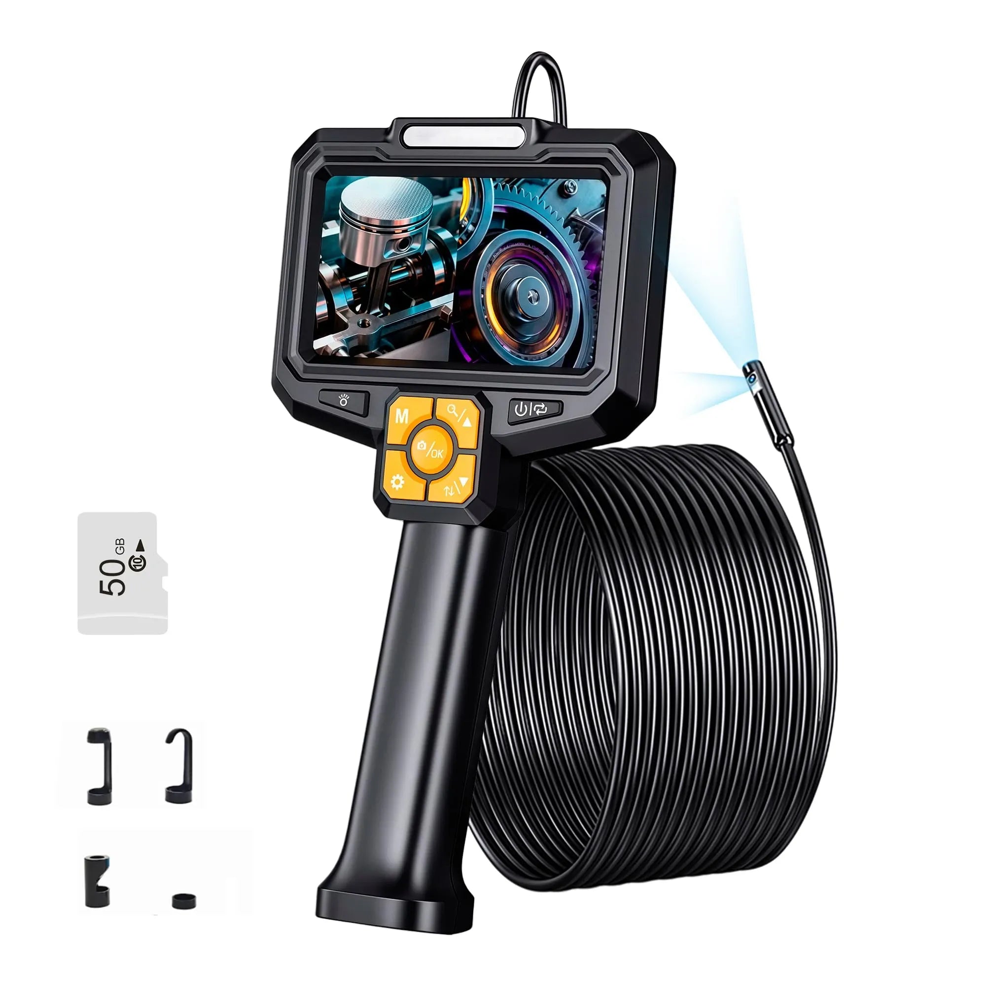 TOWODE S11 standalone inspection camera, probe cable and accessory attachments